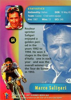 1997 Eurostar Tour de France #64 Marco Saligari Back